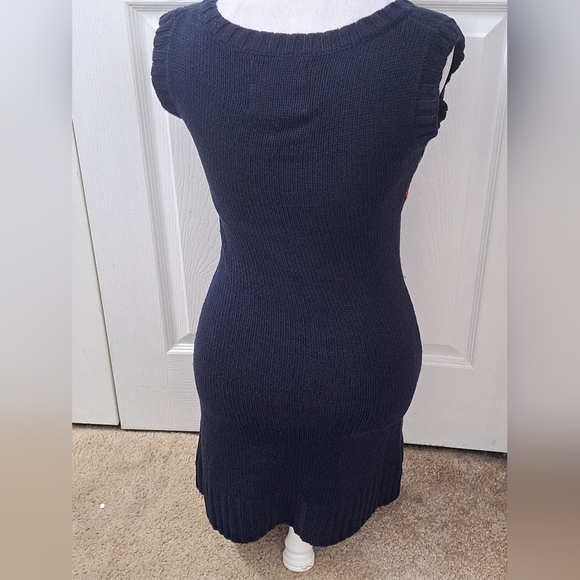 Vintage 80's Royal Blue Holiday Sweater Dress - Picture 4 of 9